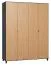 185 cm de large Armoire avec 2 portes, 11 casiers et 2 tiroirs | Couleur: Noir | Profondeur: 57 cm Abbildung