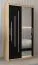 Armoire à portes coulissantes / Penderie avec miroir Tomlis 01B, Couleur : Chêne de Sonoma / Wengé - Dimensions : 200 x 100 x 62 cm (H x L x P)