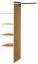 Étagère pour armoire à portes battantes / armoire Teresina 01/02/03, couleur : Naturel, chêne massif - 157 x 37x 49 (H x L x P)