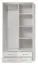 Armoire à portes coulissantes / Penderie Sidonia 10, Couleur : Chêne blanc - Dimensions : 203 x 118 x 61 cm (h x l x p)
