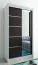 120 cm de large Armoire avec 5 casiers et 2 portes | Couleur: Blanc / Noir Abbildung
