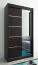 120 cm de large Armoire à portes coulissantes avec 2 portes | 5 casiers | 2 tringles à vêtements | Couleur: Noir Abbildung
