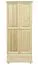 Armoire | 2 portes battantes | 1 tiroir | 4 casiers | avec tringle à vêtements | 84 cm de large | Bois massif | Couleur: Naturel Abbildung