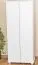 Armoire | 2 portes battantes | 1 casier | avec tringle à vêtements | 84 cm de large | Bois massif | Couleur: Blanc Abbildung