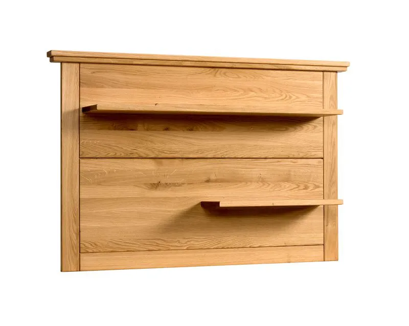 Étagère murale en chêne massif Floresta 22 | 2 tablettes | Naturel ciré/huilé/brossé | 84 x 128 x 24 cm | Pour salon, chambre ou salle à manger