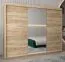 Armoire penderie Jan 06B avec miroir | Portes coulissantes | Chêne Sonoma | 200 x 250 x 62 cm