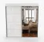 Armoire penderie Sredna 04 | Portes coulissantes miroir | Chêne de Sonoma & Blanc | 2 portes, 7 compartiments, 3 tiroirs | 218 x 203 x 61 cm
