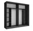 Armoire portes coulissantes miroir | Chêne Wellington | 2,3 m largeur | 2 tringles | 10 compartiments