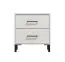 Table de nuit Sabas 17 avec 2 tiroirs | Blanc & noir moderne | 52 x 48 x 40 cm | Finitions ABS