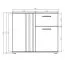 Commode étroite 1 tiroir, 2 portes, 3 compartiments | Blanc / Chêne Artisan | 73 x 80 x 35 cm | Design moderne