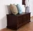 Coffre en bois de pin massif | Finition noyer foncé | 51 x 120 x 46 cm | Design moderne et robuste