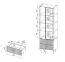 Vitrine haute Mairenke 03 | Noyer & Noir mat | 191 x 59 x 40 cm | Design moderne et espace optimisé