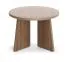 Petite table basse | 58 x 58 x 40 cm | table ronde | table d'appoint | couleur noyer | chants ABS | Belladere 08