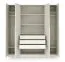 Penderie / Armoire à portes battantes / 4 portes / 200 x 61 x 210 cm / Couleur : Cachemire / 3 tringles à vêtements / 7 compartiments / Chants ABS / Edegem 01