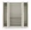 Penderie / Armoire à portes battantes / 4 portes / 200 x 61 x 210 cm / Couleur : Cachemire / 3 tringles à vêtements / 7 compartiments / Chants ABS / Edegem 01
