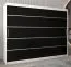 250 cm de large Armoire avec 10 casiers et 3 portes | Couleur: Blanc / Noir Abbildung