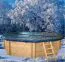 Bâche d'hivernage avec filet pour piscine en bois ø 5,30 mètres