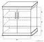Commode Wewak 02, couleur : chêne Sonoma - Dimensions : 98 x 100 x 42 cm (H x L x P)