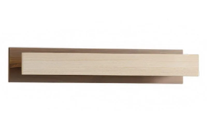 Étagère murale Pasuruan 15 | Noyer / Érable | 10 x 85 x 27 cm | Design moderne