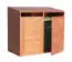 Abri pour poubelles Cubo double, bois dur - Dimensions : 84 x 150 x 135 cm (L x l x h)