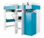 Lit fonctionnel / lit d'enfant / lit mezzanine avec base de lit et bureau "Geel" 20 Blanc / turquoise - couchette 90 x 200 cm (L x l)