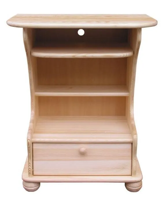 Table de télévision Bois massif Couleur: Naturel 79x67x42 cm  Abbildung