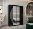 Armoire à portes coulissantes / Armoire avec miroir Tomlis 03A, Couleur : Noir - Dimensions : 200 x 150 x 62 cm (h x l x p)