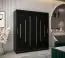 Armoire à portes coulissantes / Penderie Pilatus 04, Couleur : Noir - Dimensions : 200 x 180 x 62 cm (h x l x p)