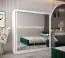 Armoire à portes coulissantes / Penderie Bisaurin 5D avec miroir, Couleur : Blanc mat - Dimensions : 200 x 200 x 62 cm ( H x L x P)