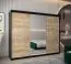 Armoire à portes coulissantes / Penderie avec miroir Tomlis 06A, Couleur : Noir / Chêne de Sonoma - Dimensions : 200 x 250 x 62 cm (H x L x P)