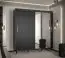 Grande armoire à portes coulissantes Jotunheimen 22, couleur : noir - dimensions : 208 x 200,5 x 62 cm (h x l x p), avec deux barres de penderie