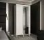 Armoire étroite à portes coulissantes avec une porte miroir Jotunheimen 73, Couleur : Blanc - Dimensions : 208 x 100,5 x 62 cm (H x L x P)