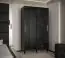 Armoire à portes coulissantes stylée avec cinq compartiments Jotunheimen 160, couleur : noir - Dimensions : 208 x 120,5 x 62 cm (H x L x P)