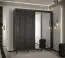Armoire à portes coulissantes avec une porte miroir Jotunheimen 154, Couleur : Noir - Dimensions : 208 x 200,5 x 62 cm (H x L x P)