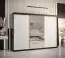 Armoire grand format avec 10 compartiments Balmenhorn 95, Couleur : Noir mat / Blanc mat - Dimensions : 200 x 250 x 62 cm (h x l x p), avec une porte à miroir