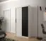 Petite armoire au design moderne Mulhacen 04, Couleur : Blanc mat / Noir mat - Dimensions : 200 x 100 x 62 cm (h x l x p), avec grand espace de rangement