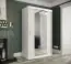 Extraordinaire armoire Ätna 56, Couleur : Blanc mat / Marbre blanc - Dimensions : 200 x 120 x 62 cm (h x l x p), avec grand miroir