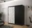 Armoire neutre avec panneaux à motifs Dom 24, Couleur : Noir mat / Blanc mat - Dimensions : 200 x 180 x 62 cm (h x l x p), avec cinq casiers