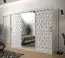 Armoire au design moderne Dom 106, Couleur : Blanc mat / Noir mat - Dimensions : 200 x 250 x 62 cm (h x l x p), avec une porte à miroir