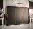 Armoire moderne avec grand espace de rangement Liskamm 24, Couleur : Noir mat - Dimensions : 200 x 250 x 62 cm (h x l x p), avec 10 compartiments et deux tringles à vêtements