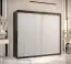 Armoire sobre avec grand espace de rangement Balmenhorn 67, Couleur : Noir mat / Blanc mat - Dimensions : 200 x 200 x 62 cm (h x l x p), avec deux tringles et 10 compartiments