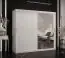 Armoire élégante avec 10 compartiments Balmenhorn 89, Couleur : Blanc mat - Dimensions : 200 x 200 x 62 cm (h x l x p), avec une porte à miroir