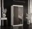 Armoire au design sobre Balmenhorn 26, Couleur : Blanc mat / Noir mat - Dimensions : 200 x 100 x 62 cm (h x l x p), avec une porte à miroir