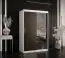 Armoire exceptionnelle avec une porte à miroir Balmenhorn 30, Couleur : Blanc mat / Noir mat - Dimensions : 200 x 120 x 62 cm (h x l x p), avec cinq casiers