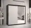Armoire au design sobre Balmenhorn 39, Couleur : Noir mat / Blanc mat - Dimensions : 200 x 180 x 62 cm (h x l x p), avec une porte à miroir