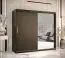 Armoire au design moderne Balmenhorn 44, Couleur : Noir mat - Dimensions : 200 x 200 x 62 cm (h x l x p), avec une porte à miroir