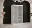 Armoire au design moderne Hochfeiler 51, Couleur : Blanc / Marbre blanc - Dimensions : 200 x 100 x 62 cm (h x l x p), avec cinq casiers et un miroir