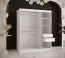 Armoire élégante à l'aspect marbre, Hochfeiler 59, Couleur : Blanc / Marbre blanc - Dimensions : 200 x 150 x 62 cm (h x l x p), avec cinq casiers