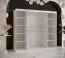 Armoire moderne avec deux miroirs Hochfeiler 91, Couleur : Blanc / Marbre blanc - Dimensions : 200 x 200 x 62 cm (h x l x p), avec 10 compartiments