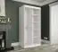 Armoire au design moderne Ätna 03, Couleur : Blanc mat / Marbre noir - Dimensions : 200 x 100 x 62 cm (h x l x p), avec deux miroirs